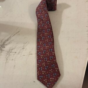 Elegant Burgundy Floral Men's Tie